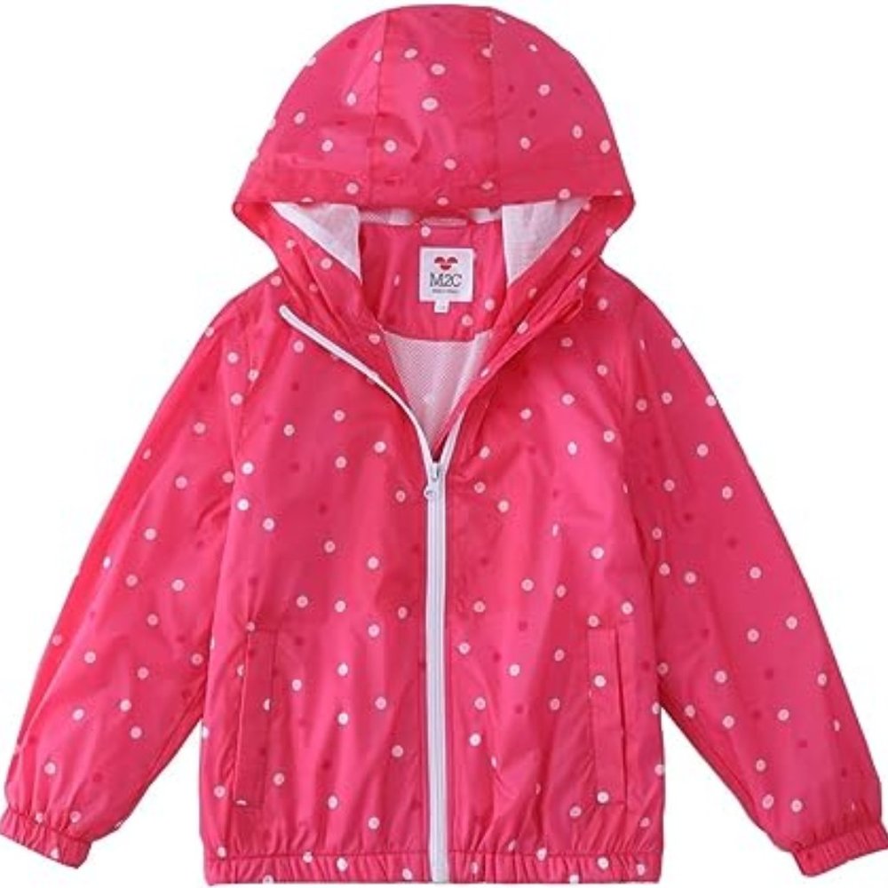 M2C Girls Boys Hooded Lightweight Printed Windbreaker Jacket